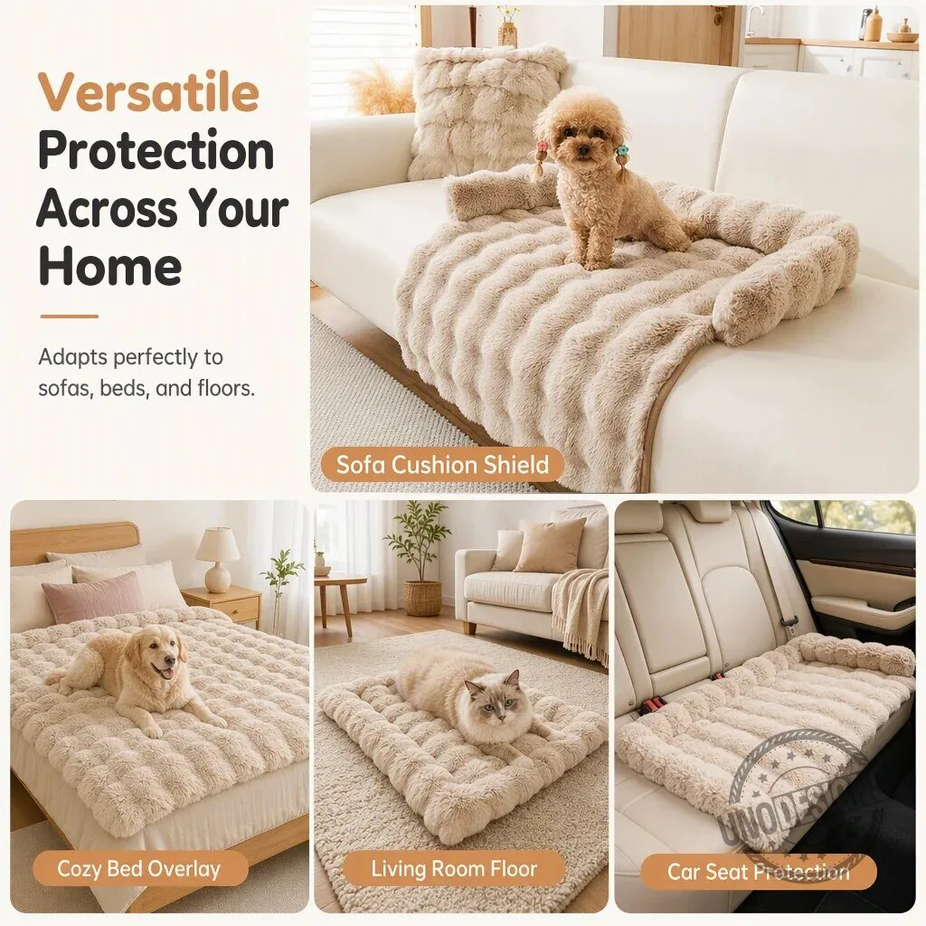 Plush Faux Rabbit Fur Pet Furniture Protector Blanket for Dogs and Cats 18 Plush Faux Rabbit Fur Pet Furniture Protector Blanket for Dogs and Cats