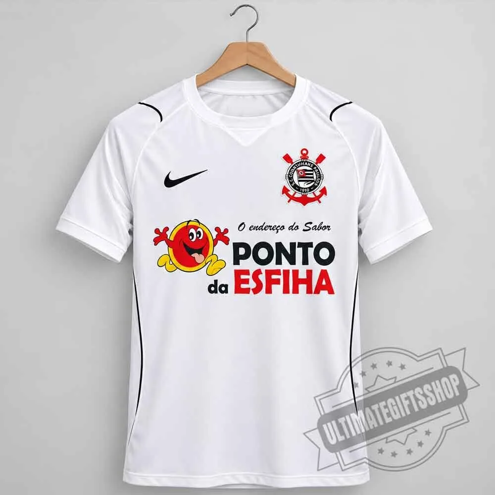 Nike SC Corinthians Paulista Home Football Jersey - White Ponto da Esfiha Sponsor 3 Nike SC Corinthians Paulista Home Football Jersey - White Ponto da Esfiha Sponsor