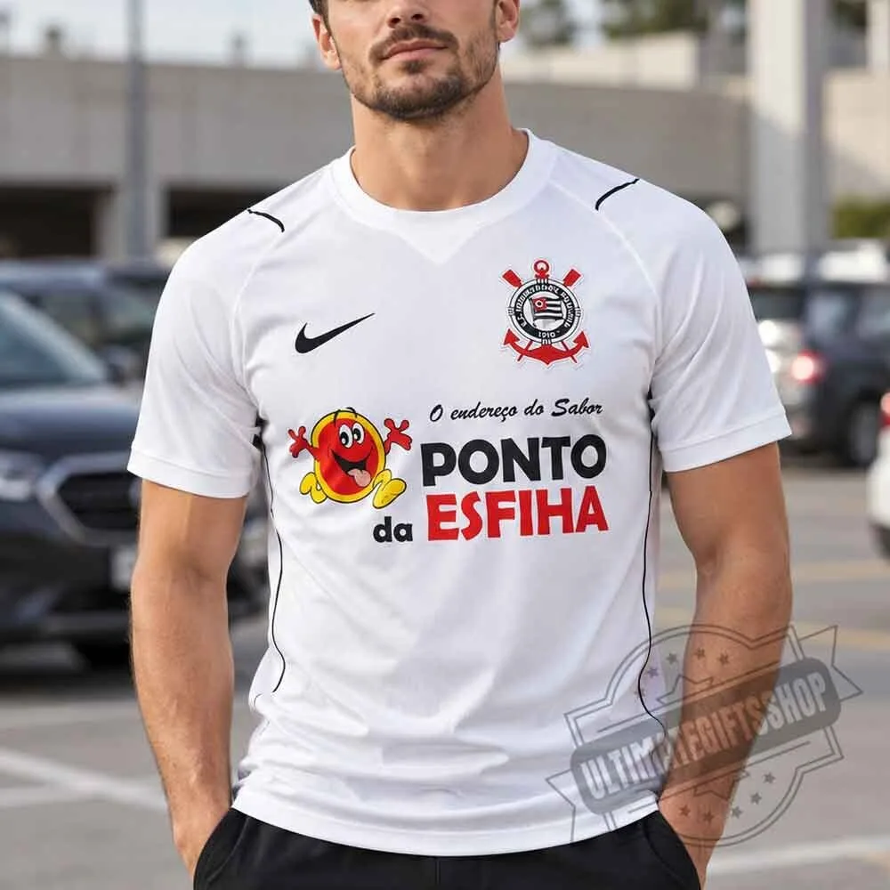 Nike SC Corinthians Paulista Home Football Jersey - White Ponto da Esfiha Sponsor 4 Nike SC Corinthians Paulista Home Football Jersey - White Ponto da Esfiha Sponsor