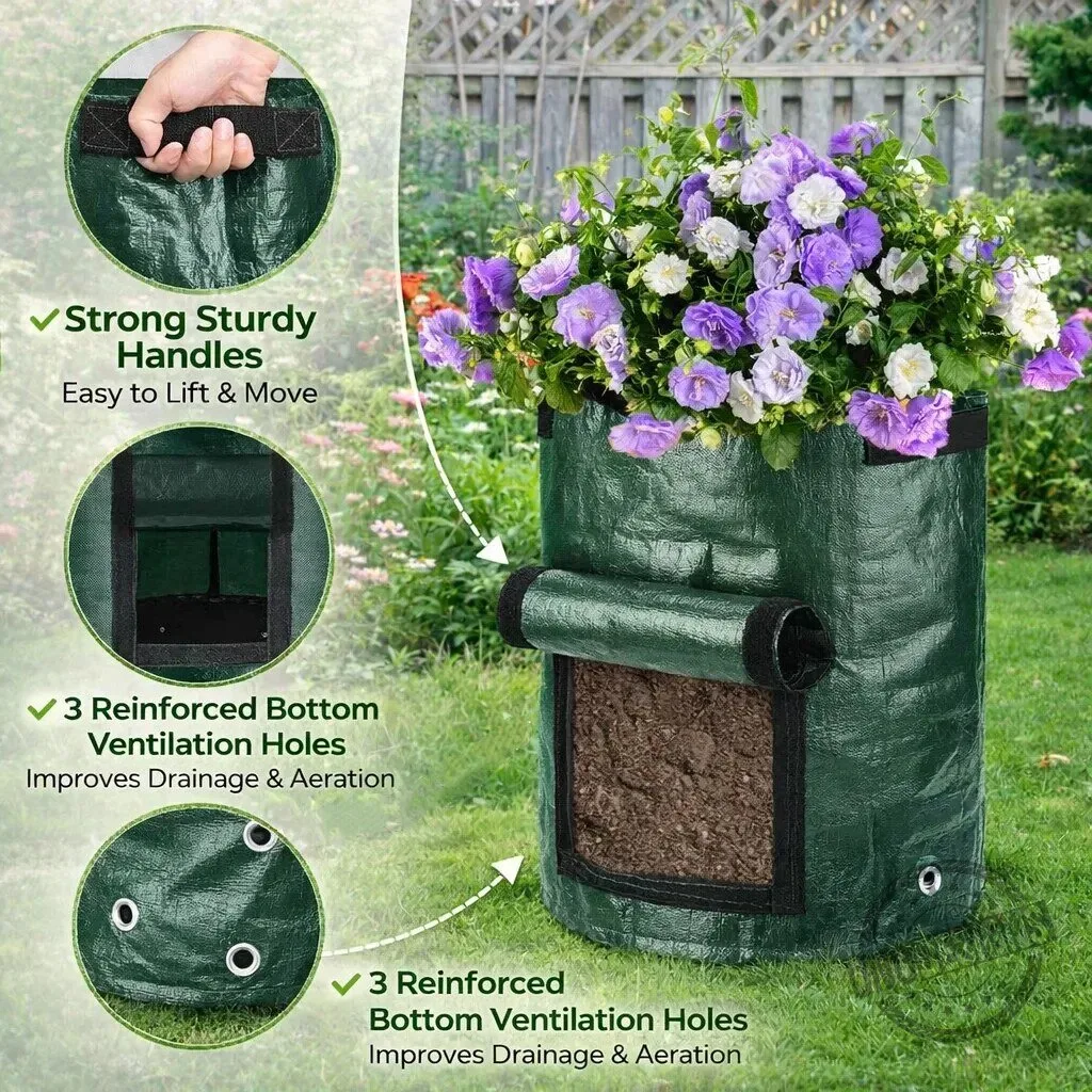 Reusable Potato Grow Bag with Harvest Window for Vegetable Planting 16 Reusable Potato Grow Bag with Harvest Window for Vegetable Planting
