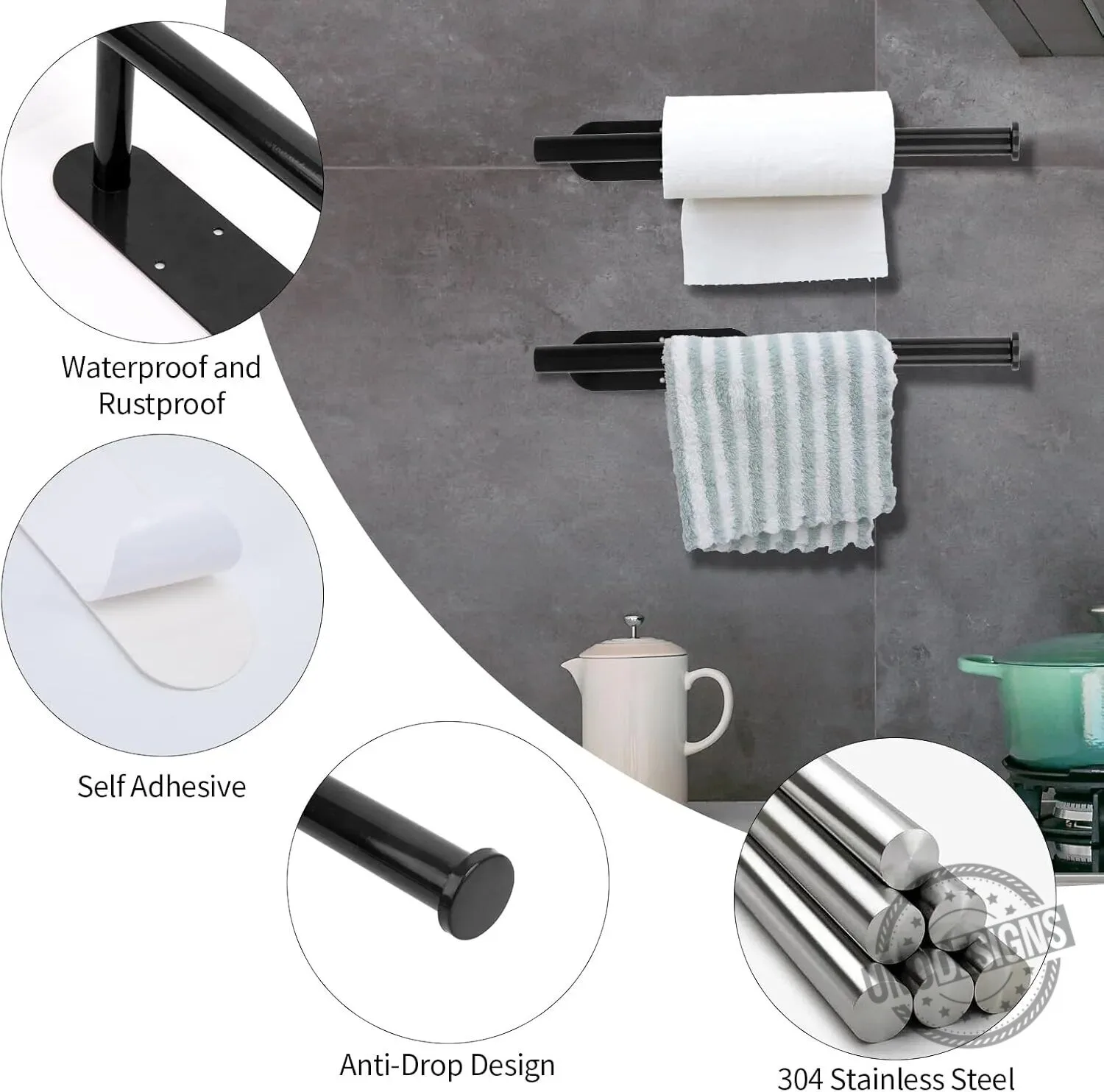 Matte Black Under Cabinet Paper Towel Holder Rack for Kitchen Organization 19 Matte Black Under Cabinet Paper Towel Holder Rack for Kitchen Organization