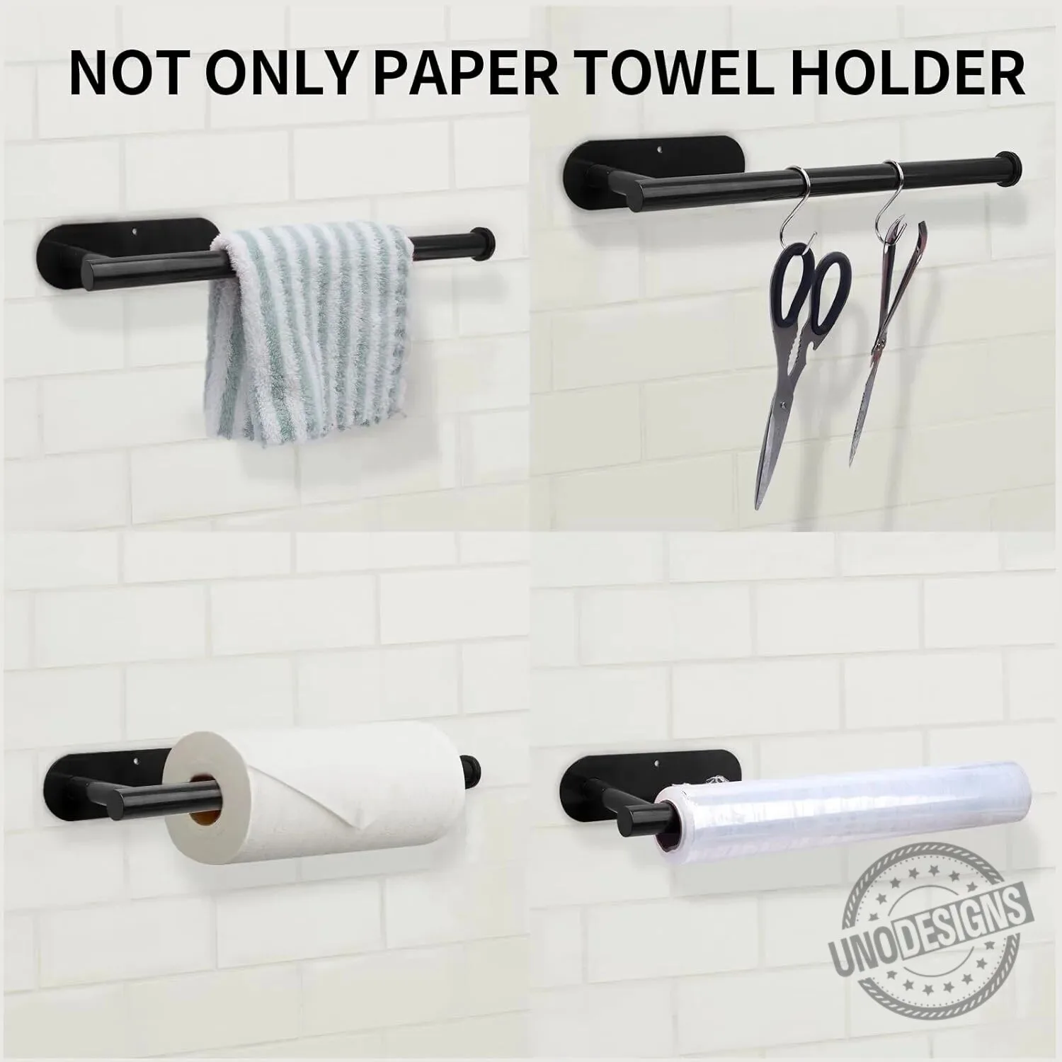Matte Black Under Cabinet Paper Towel Holder Rack for Kitchen Organization 21 Matte Black Under Cabinet Paper Towel Holder Rack for Kitchen Organization
