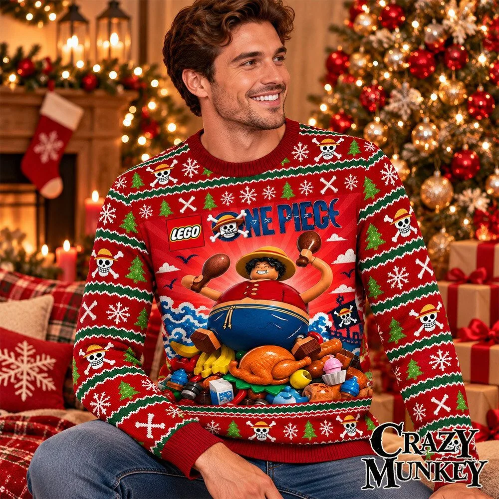 LEGO One Piece Lucky Roux Funny Christmas Ugly Sweater | Apparel