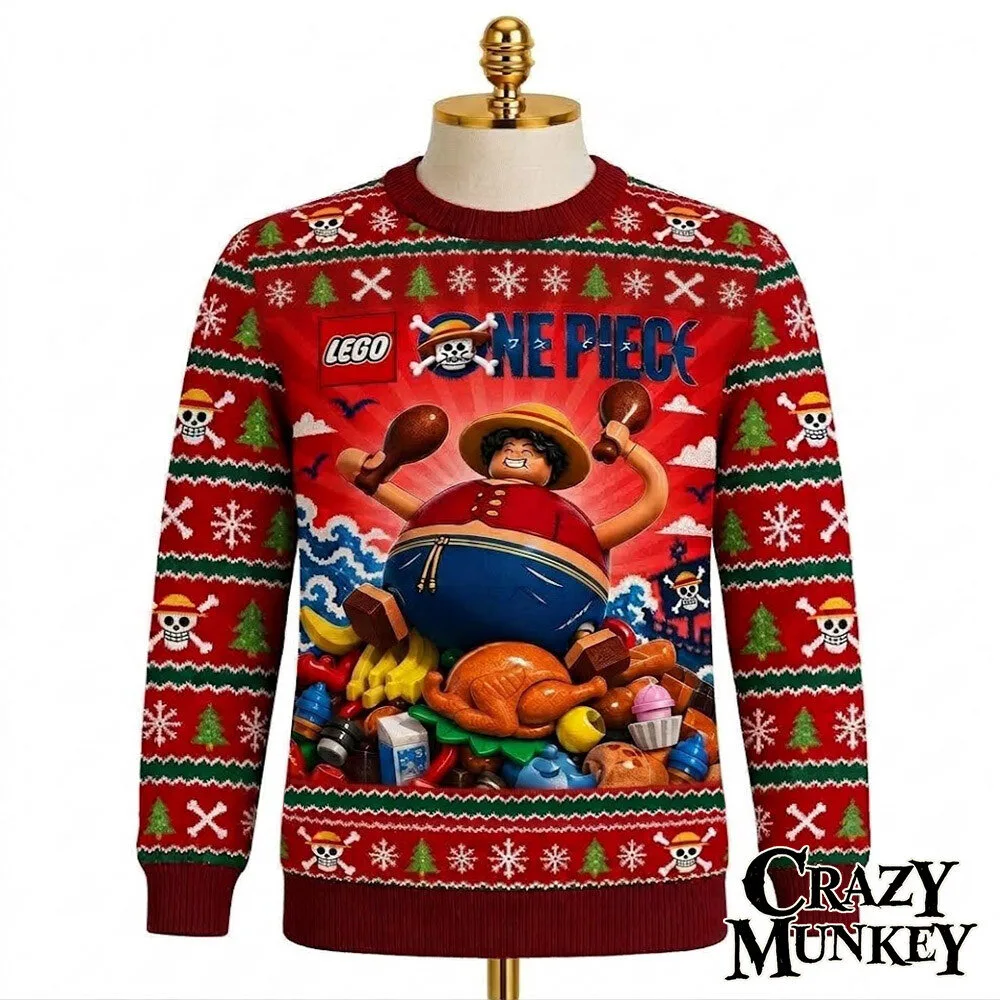 LEGO One Piece Lucky Roux Funny Christmas Ugly Sweater | Apparel 3 LEGO One Piece Lucky Roux Funny Christmas Ugly Sweater | Apparel
