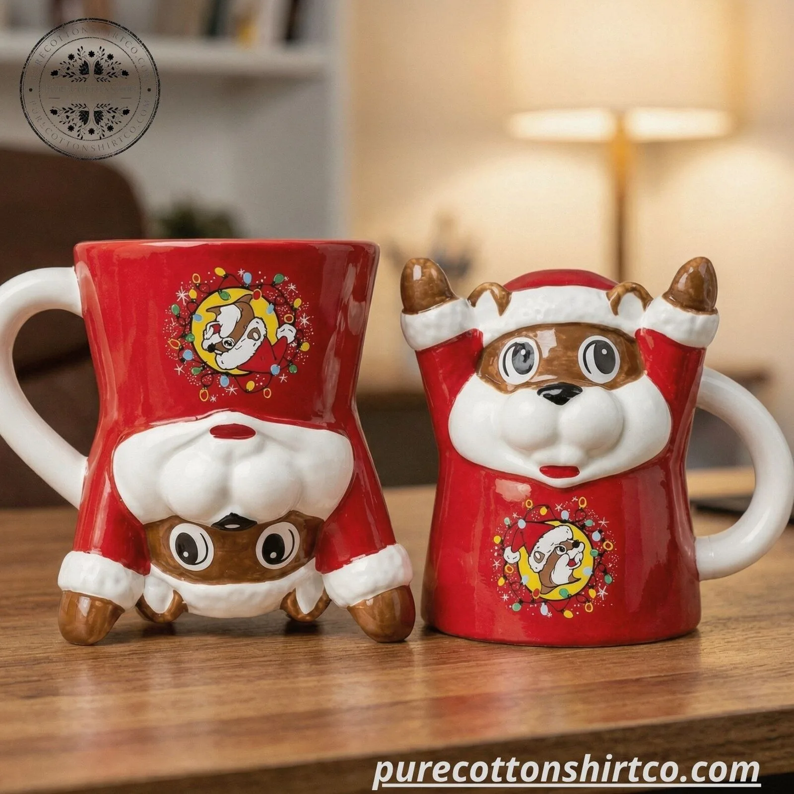 Buc-ee's Upside-Down Christmas Mug