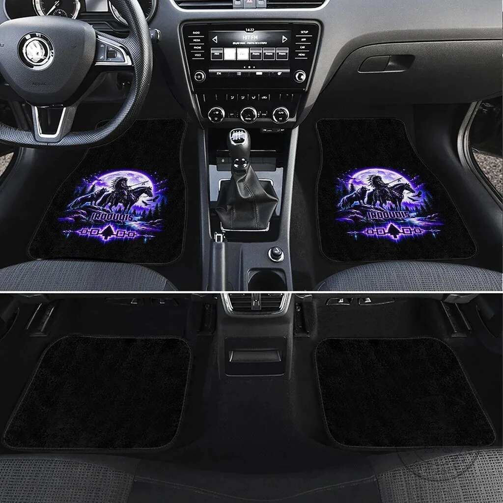 Iroquois Native American Warrior Neon Spiritual Tribal Art Wolf Moon Car Mat 32 Iroquois Native American Warrior Neon Spiritual Tribal Art Wolf Moon Car Mat