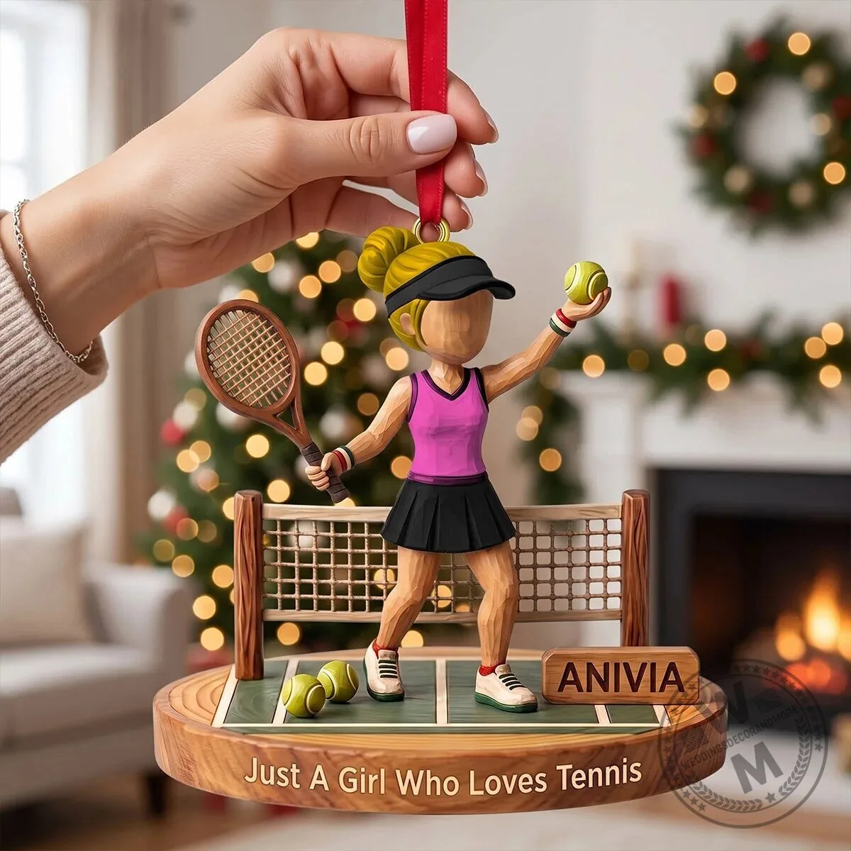 Personalized Tennis Girl Christmas Ornament, Just A Girl Who Loves Tennis Gift