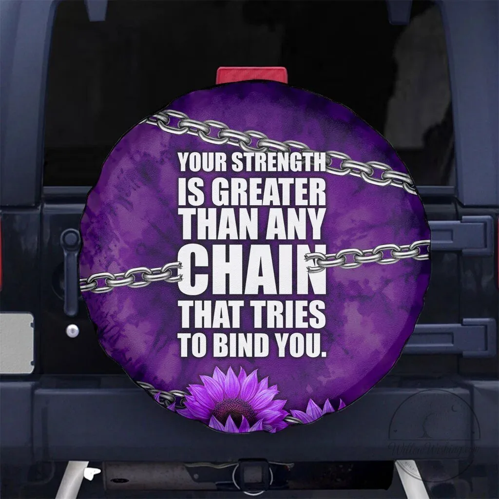 Domestic Violence Awareness Purple Ribbon Sunflower Strength Quote Tire Cover 6 Domestic Violence Awareness Purple Ribbon Sunflower Strength Quote Tire Cover