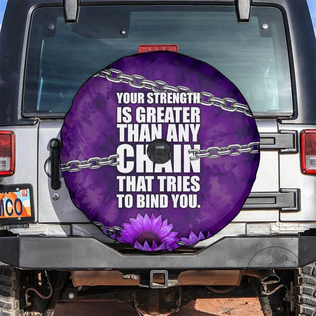 Domestic Violence Awareness Purple Ribbon Sunflower Strength Quote Tire Cover 7 Domestic Violence Awareness Purple Ribbon Sunflower Strength Quote Tire Cover