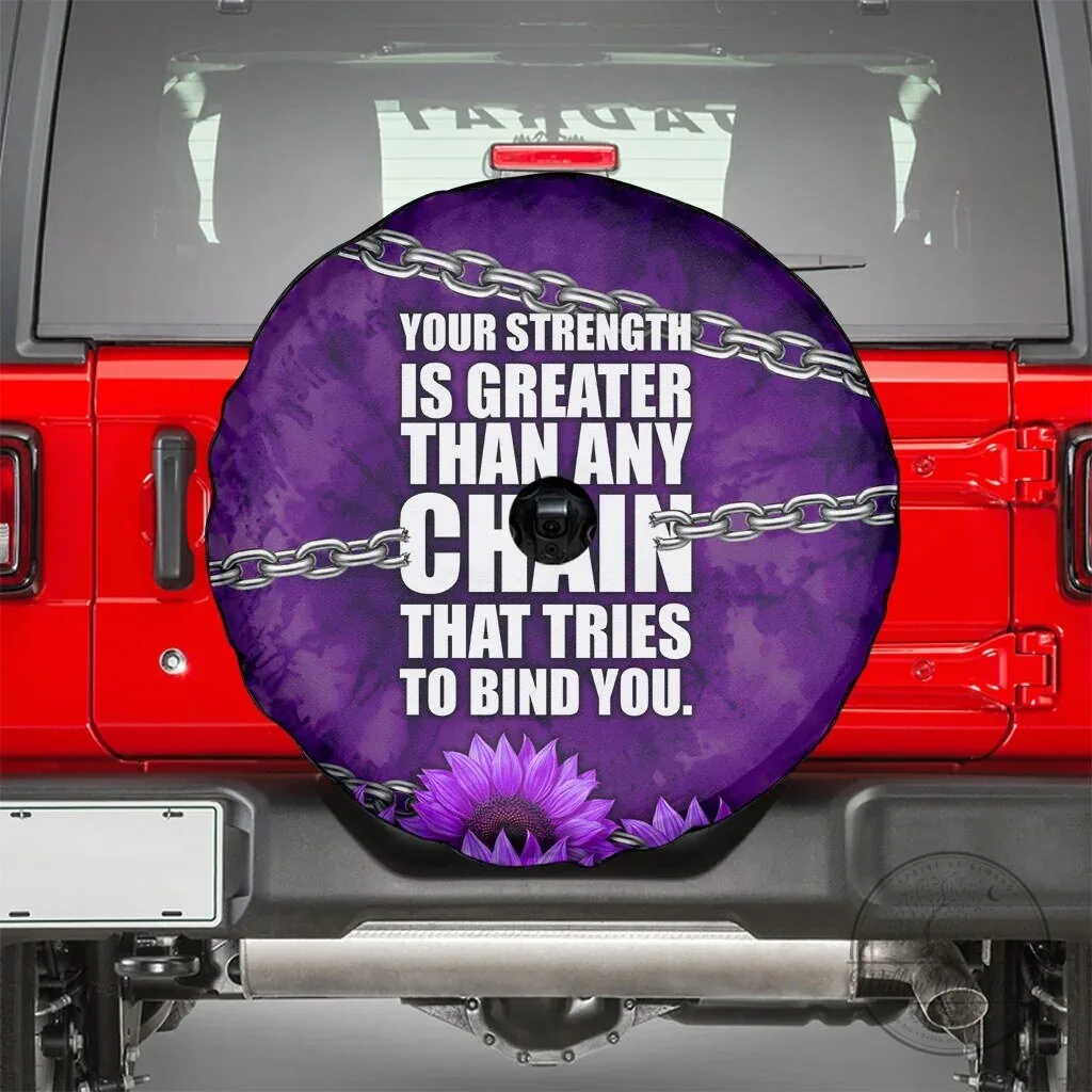 Domestic Violence Awareness Purple Ribbon Sunflower Strength Quote Tire Cover 8 Domestic Violence Awareness Purple Ribbon Sunflower Strength Quote Tire Cover