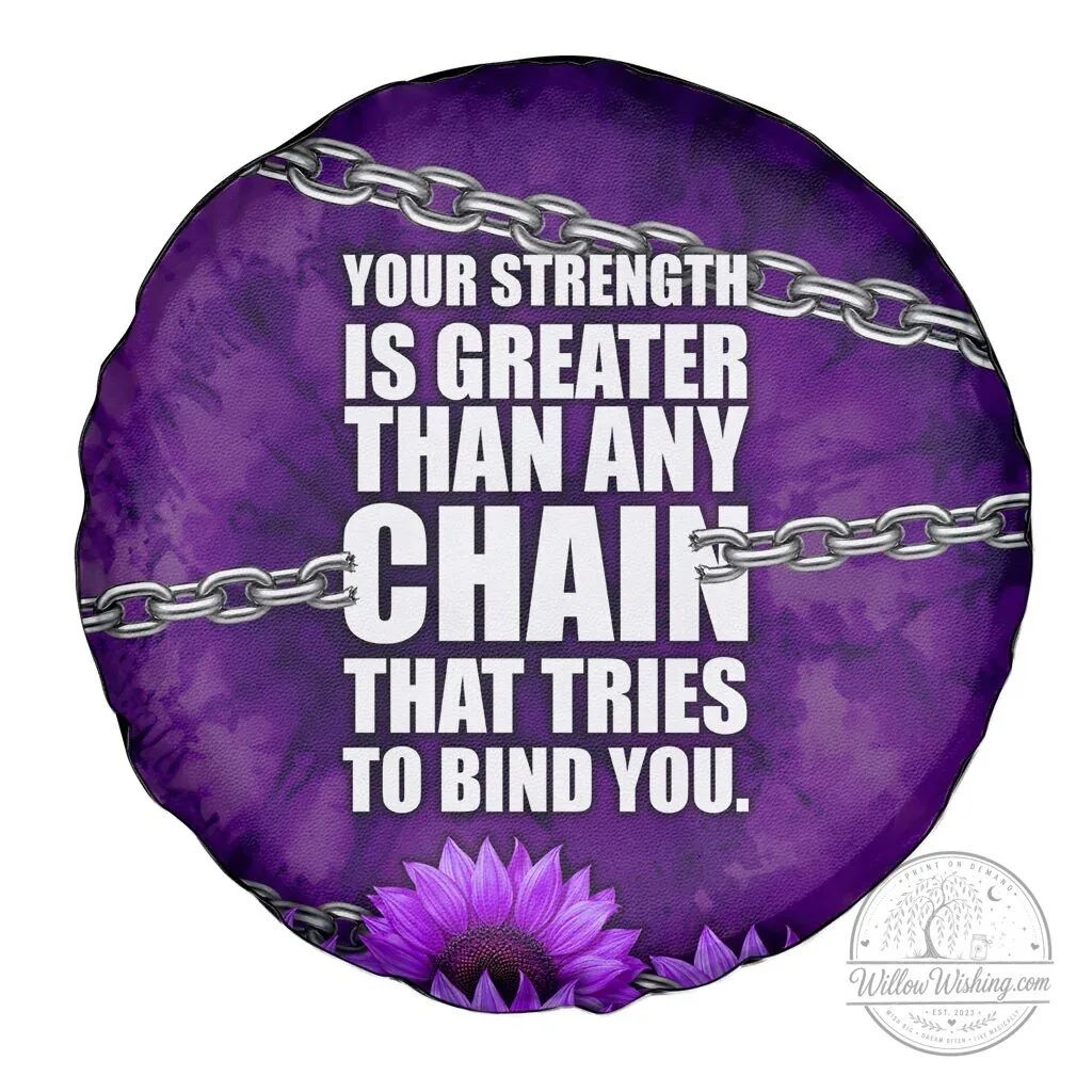 Domestic Violence Awareness Purple Ribbon Sunflower Strength Quote Tire Cover 9 Domestic Violence Awareness Purple Ribbon Sunflower Strength Quote Tire Cover