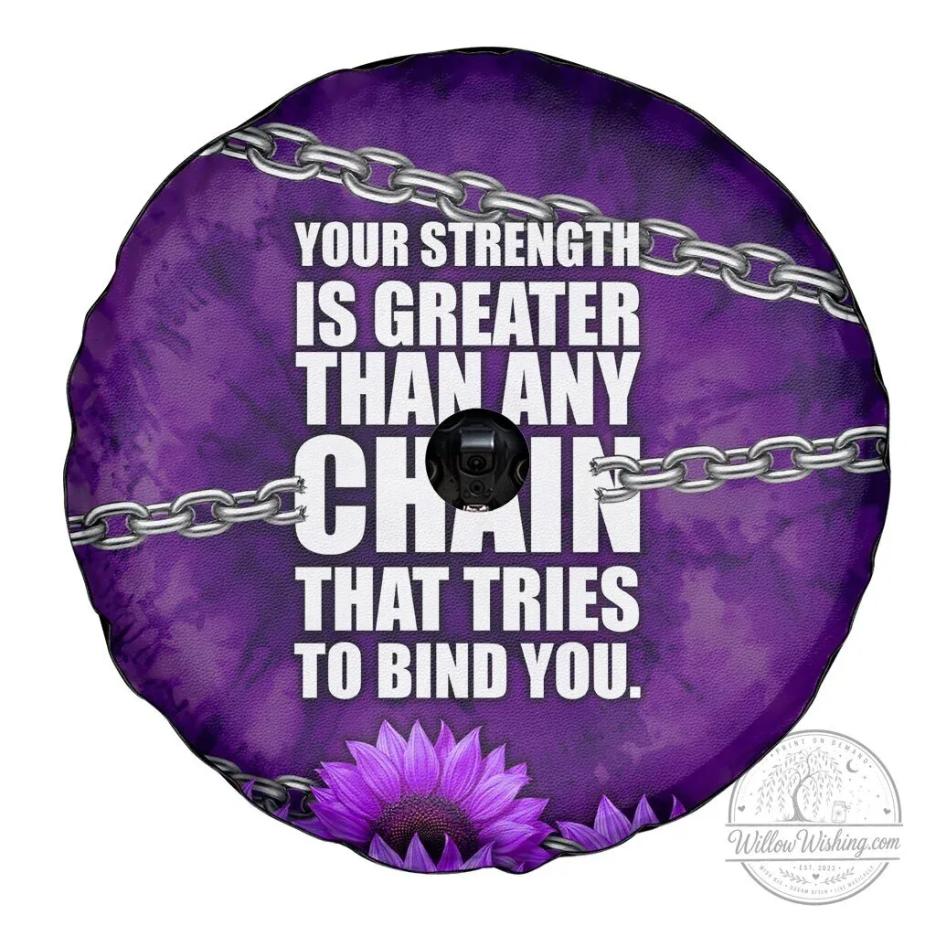Domestic Violence Awareness Purple Ribbon Sunflower Strength Quote Tire Cover 10 Domestic Violence Awareness Purple Ribbon Sunflower Strength Quote Tire Cover