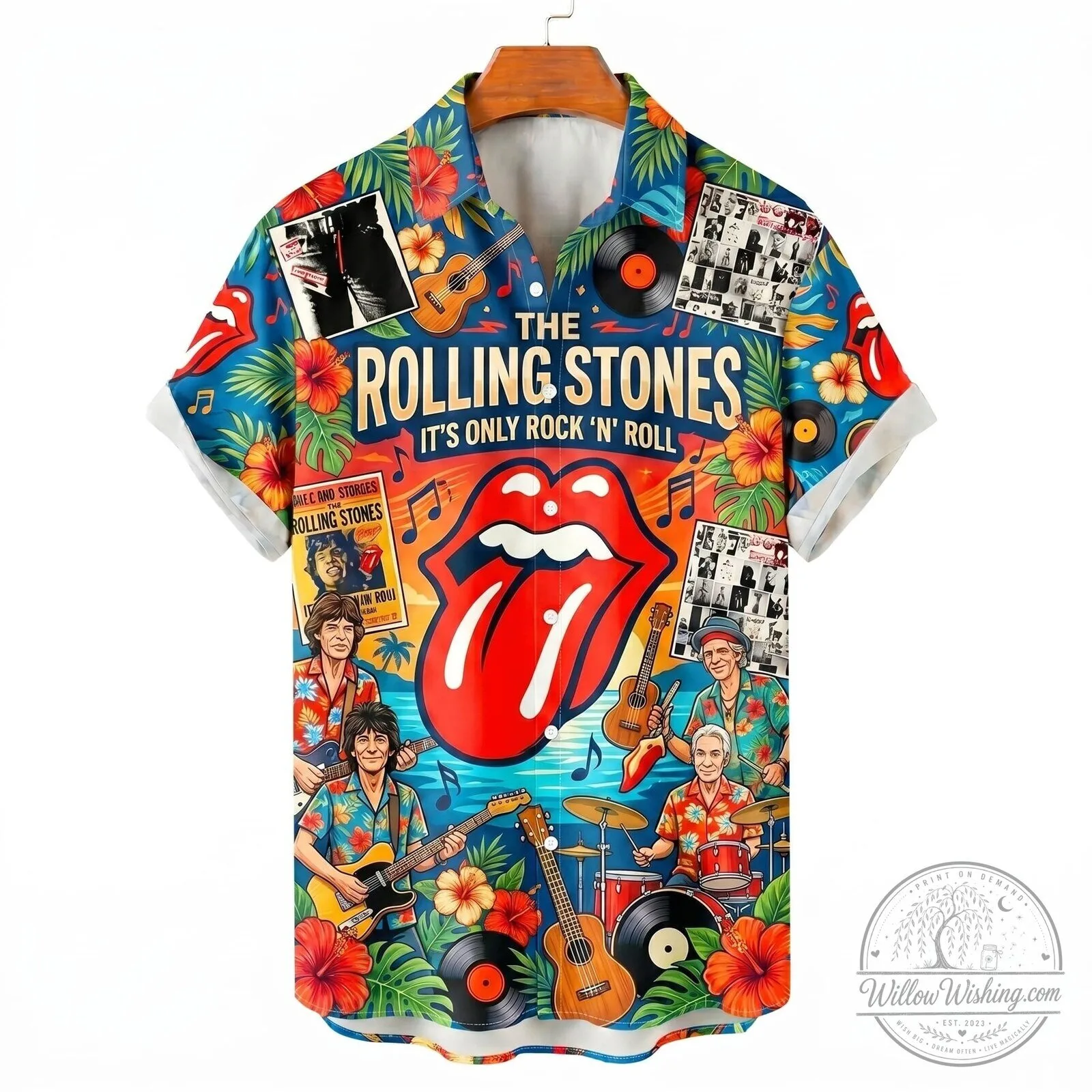 The Rolling Stones It's Only Rock 'n Roll Hawaiian Shirt 4 The Rolling Stones It