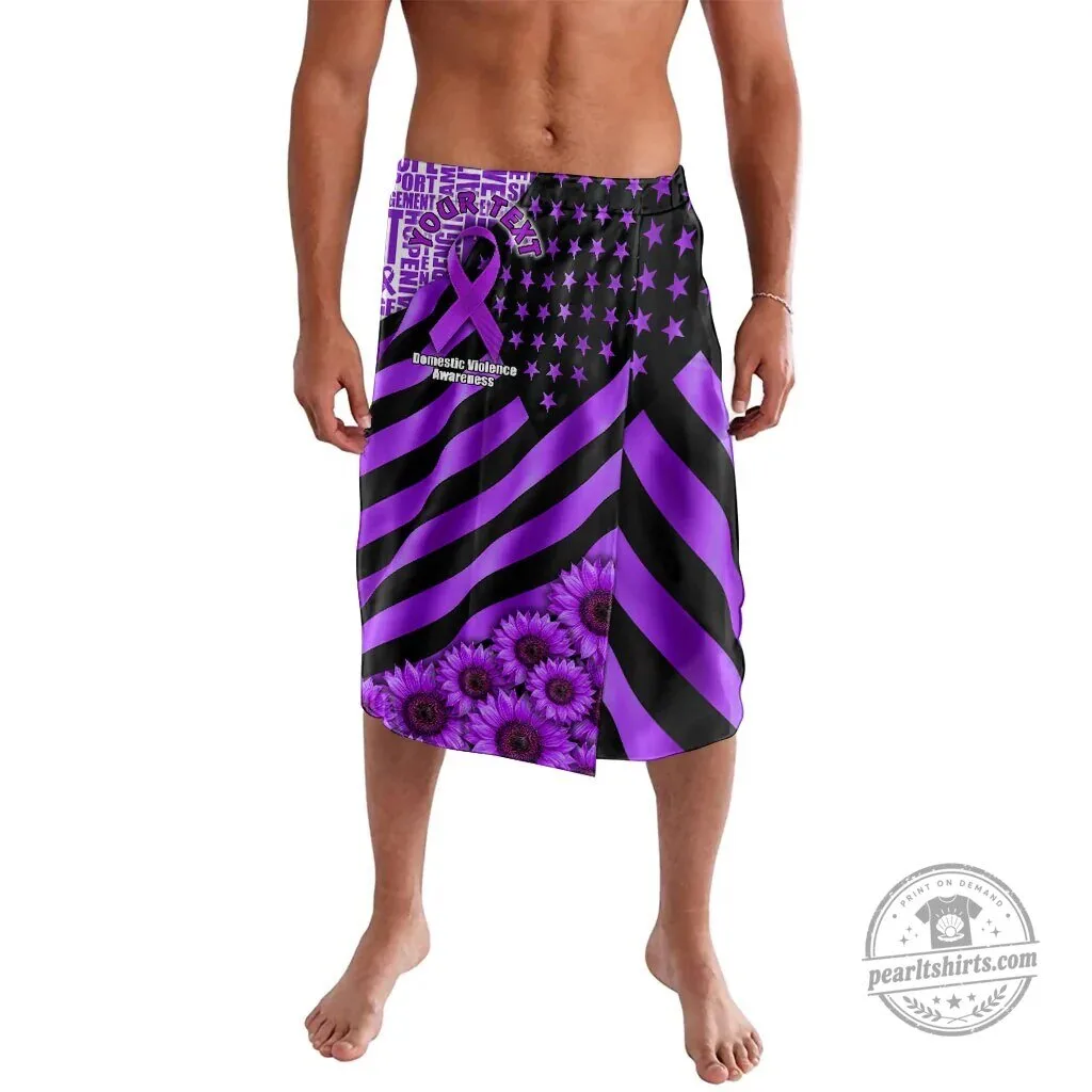 Domestic Violence Awareness Purple Ribbon Sunflower Flag Sarong Skirt