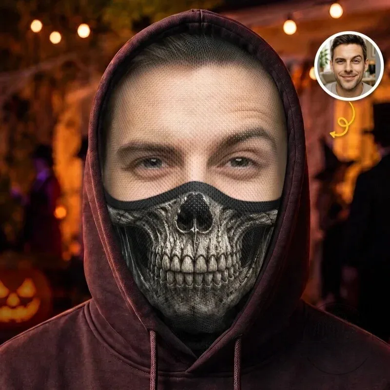 Halloween Pumpkin Skull Face Mask with Filter Pocket, Reusable Washable Breathable Mask 6 Halloween Pumpkin Skull Face Mask with Filter Pocket, Reusable Washable Breathable Mask