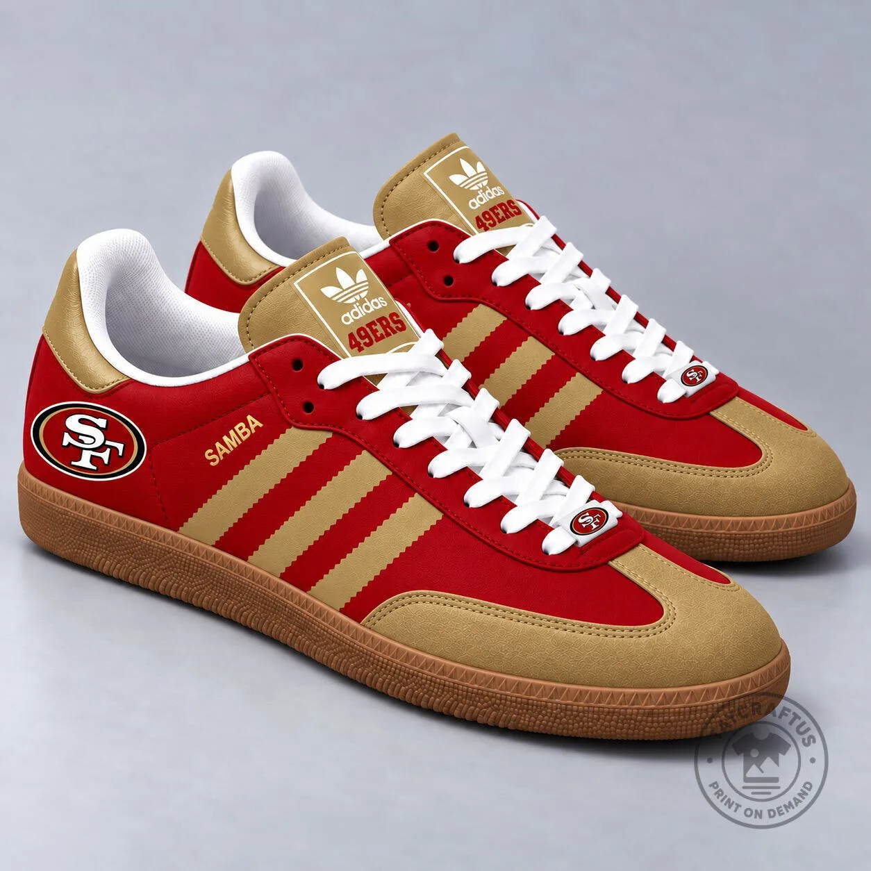 San Francisco 49ers Adidas Samba Inspired Low Top Sneakers
