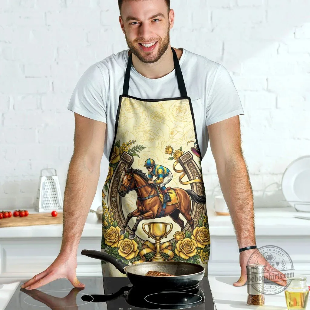 Melbourne Horse Race Yellow Rose Floral Horseshoe Jockey Horse Racing Apron 10 Melbourne Horse Race Yellow Rose Floral Horseshoe Jockey Horse Racing Apron