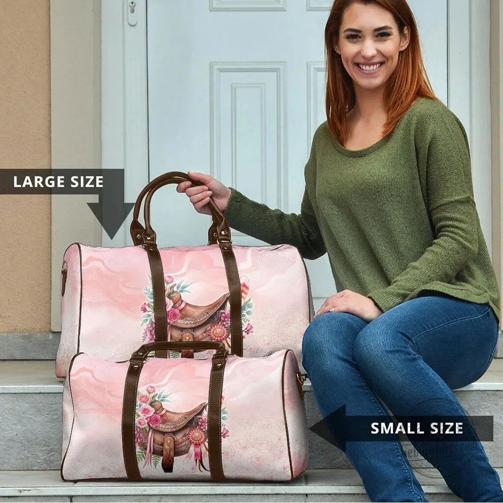 Horse Saddle Floral Pink Rose Waxflower Flowers Travel Bag 10 Horse Saddle Floral Pink Rose Waxflower Flowers Travel Bag