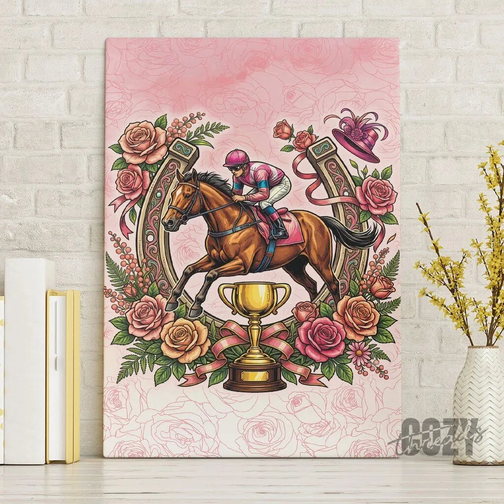 Melbourne Horse Racing Floral Horseshoe Pink Rose Wall Art Canvas 7 Melbourne Horse Racing Floral Horseshoe Pink Rose Wall Art Canvas