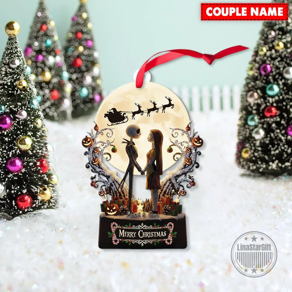 Personalized The Nightmare Before Christmas Jack and Sally Couple Christmas Ornament 6 Personalized The Nightmare Before Christmas Jack and Sally Couple Christmas Ornament