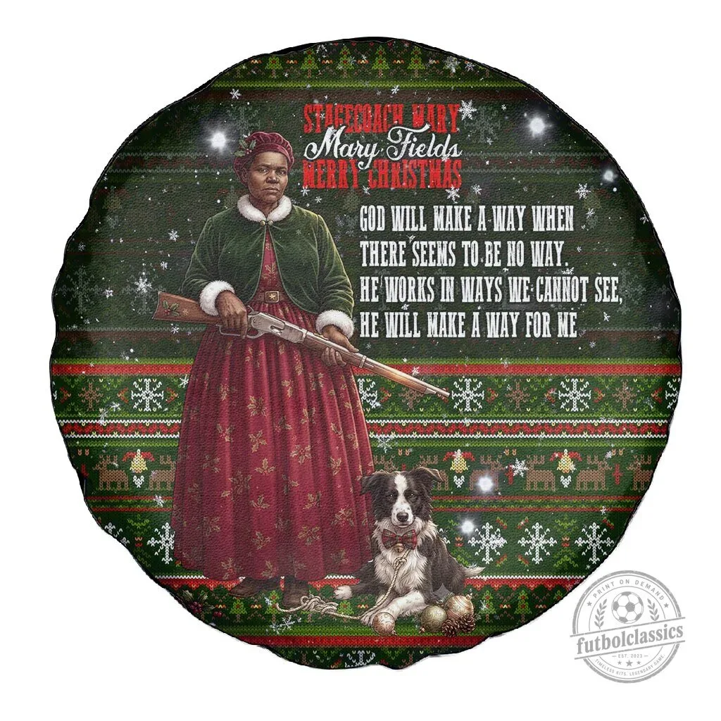 Stagecoach Mary Fields Christmas Ugly Sweater Style Spare Tire Cover 6 Stagecoach Mary Fields Christmas Ugly Sweater Style Spare Tire Cover