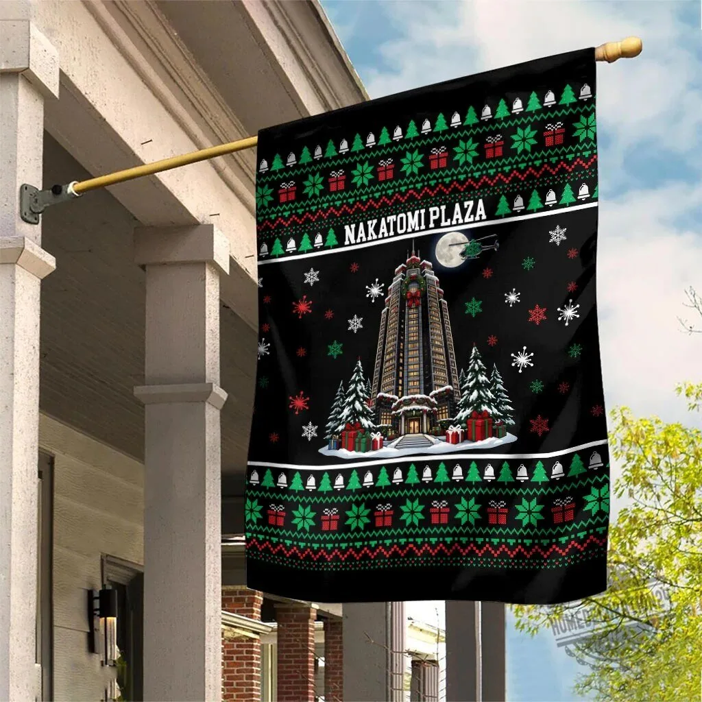 Nakatomi Plaza Christmas Party Ugly Sweater Style Holiday House Flag
