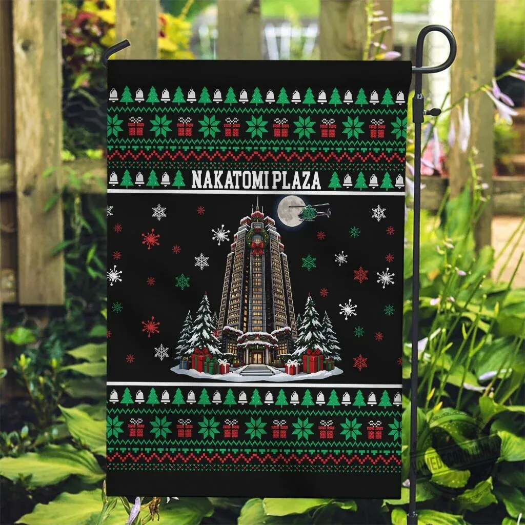 Nakatomi Plaza Christmas Party Ugly Sweater Style Holiday House Flag 8 Nakatomi Plaza Christmas Party Ugly Sweater Style Holiday House Flag
