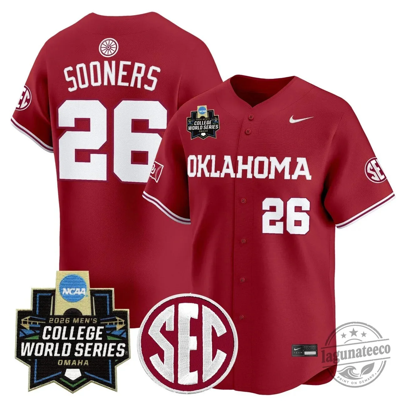 2026 College World Series Jersey for Men - Oklahoma Sooners Baseball 43 2026 College World Series Jersey for Men - Oklahoma Sooners Baseball