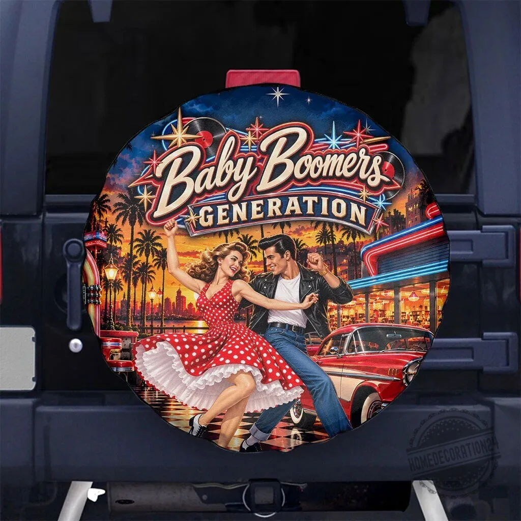 Baby Boomers Generation Vintage 1950s Rock and Roll Spare Tire Cover