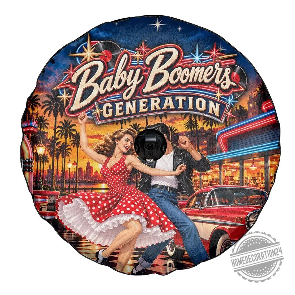 Baby Boomers Generation Vintage 1950s Rock and Roll Spare Tire Cover 10 Baby Boomers Generation Vintage 1950s Rock and Roll Spare Tire Cover