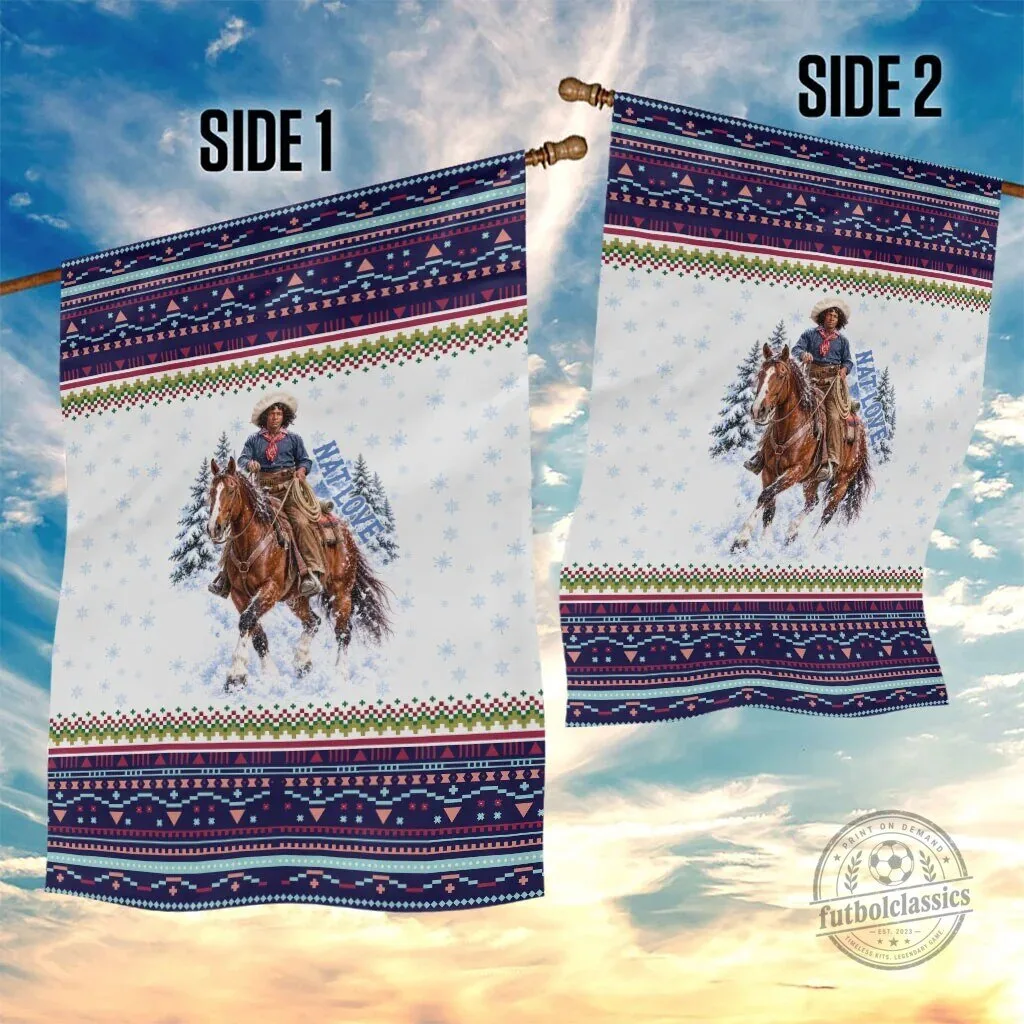 Nat Love African American Cowboy Winter Snow Fair Isle Pattern Flag 7 Nat Love African American Cowboy Winter Snow Fair Isle Pattern Flag