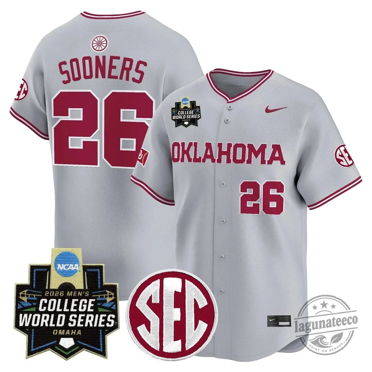 2026 College World Series Jersey for Men - Oklahoma Sooners Baseball 60 2026 College World Series Jersey for Men - Oklahoma Sooners Baseball