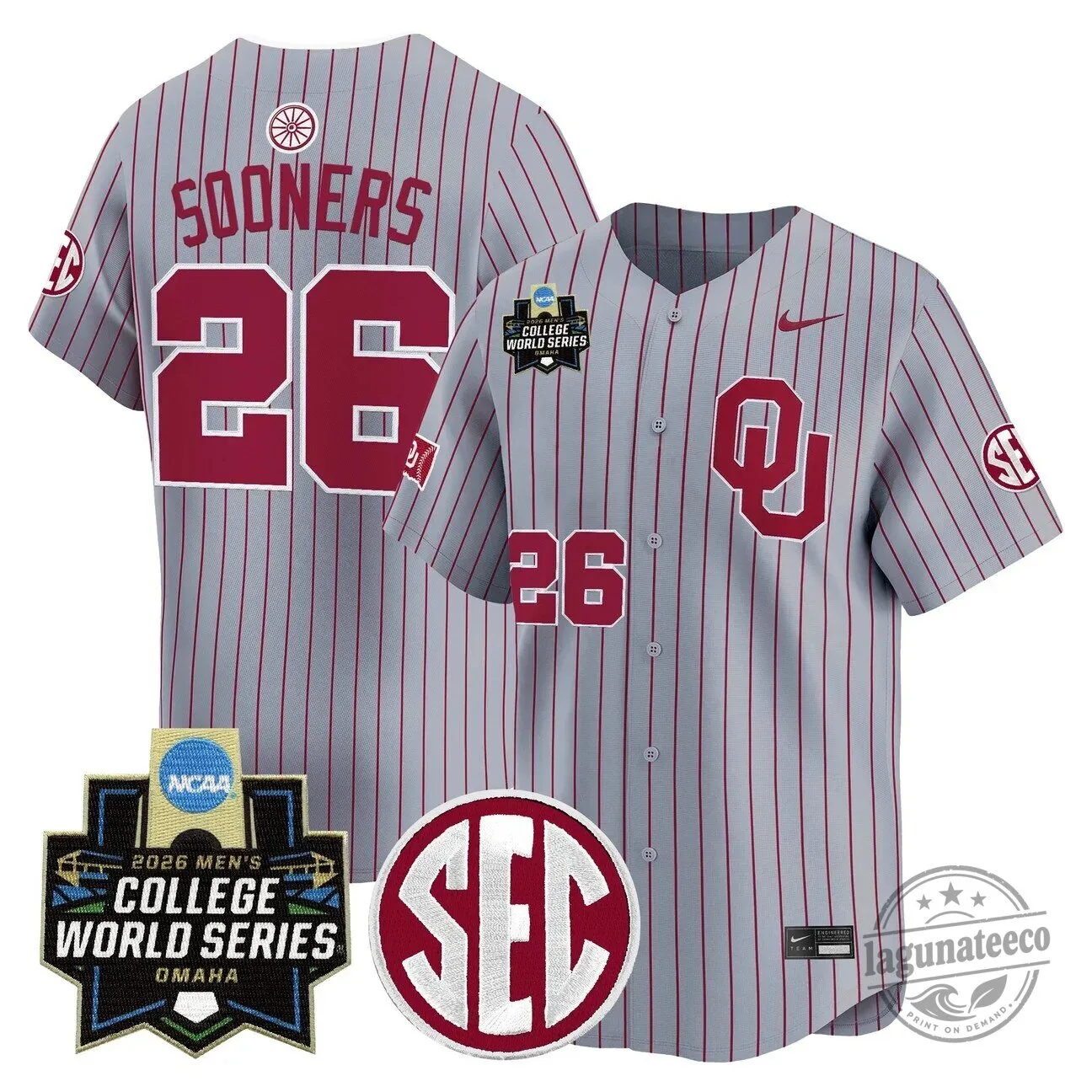 2026 College World Series Jersey for Men - Oklahoma Sooners Baseball 68 2026 College World Series Jersey for Men - Oklahoma Sooners Baseball