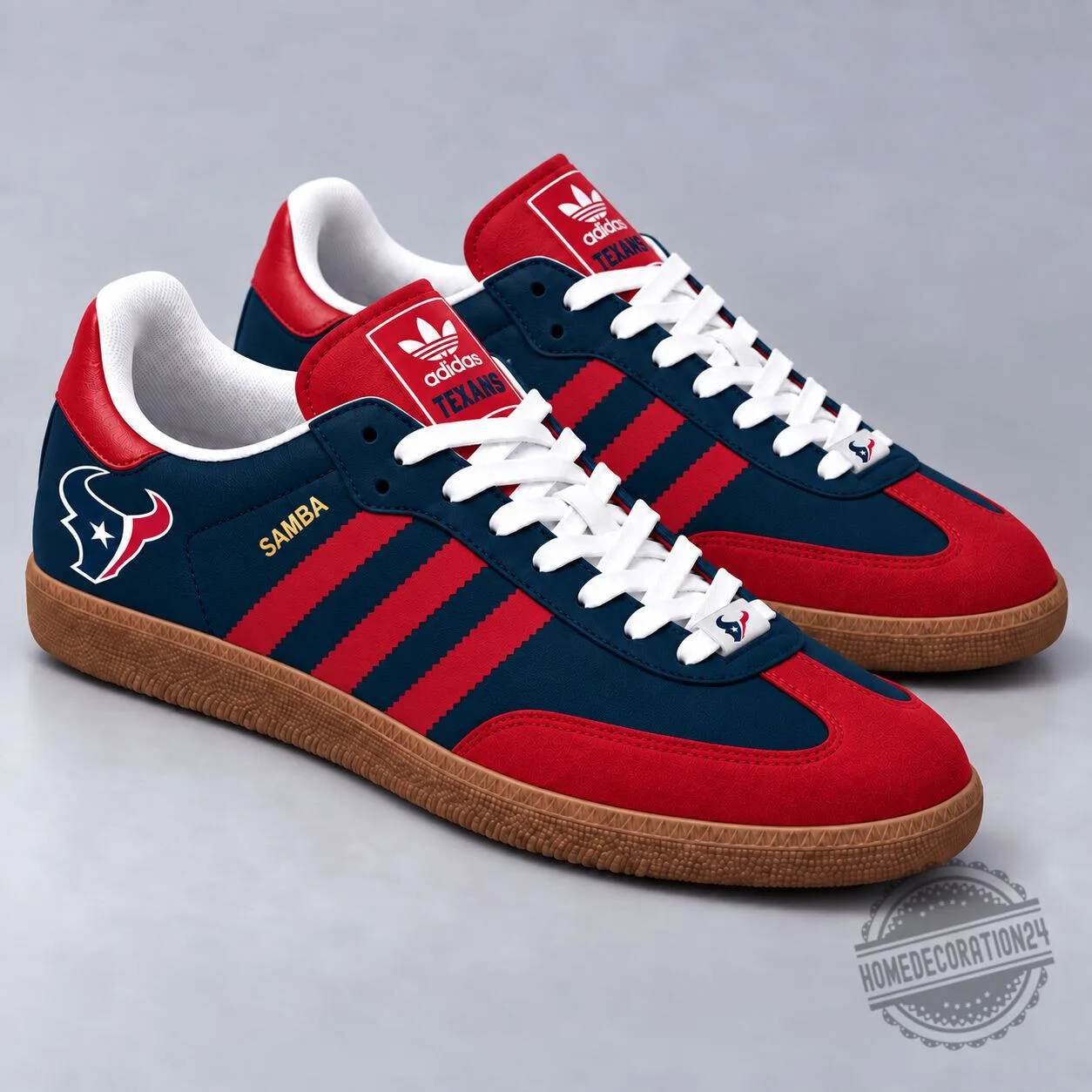 Houston Texans NFL Team Logo Samba-Inspired Low-Top Sneakers Shoes