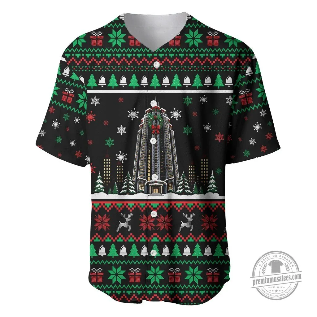 Nakatomi Plaza Christmas Party Ugly Sweater Style Baseball Jersey