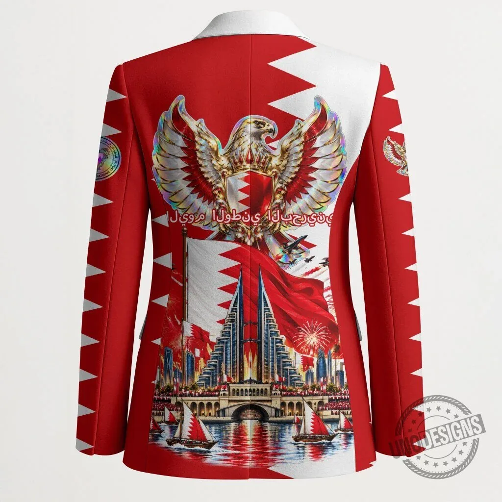 Bahrain National Day Cultural Emblem Flag Horse Knight Blazer Jacket 7 Bahrain National Day Cultural Emblem Flag Horse Knight Blazer Jacket