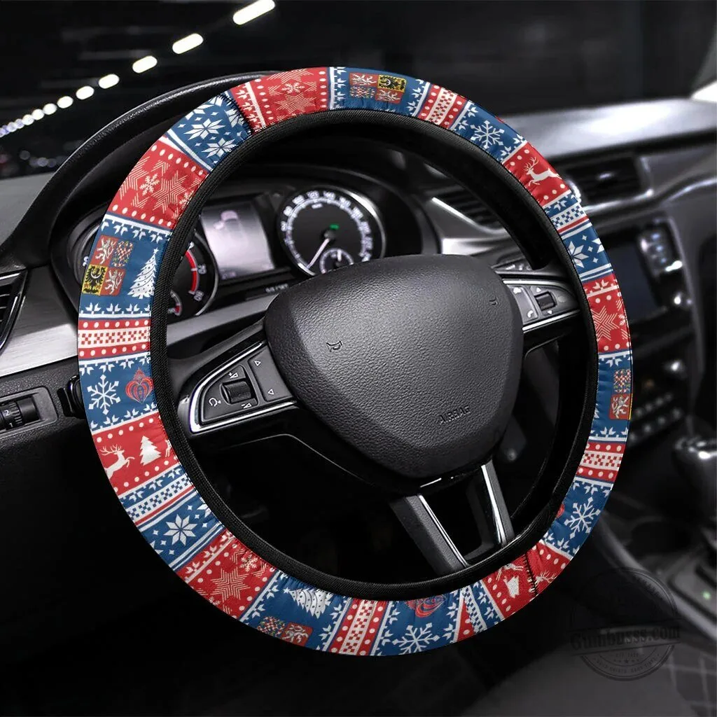 Czech Republic Christmas Steering Wheel Cover Czechia Jezisek Vesele Vanoce