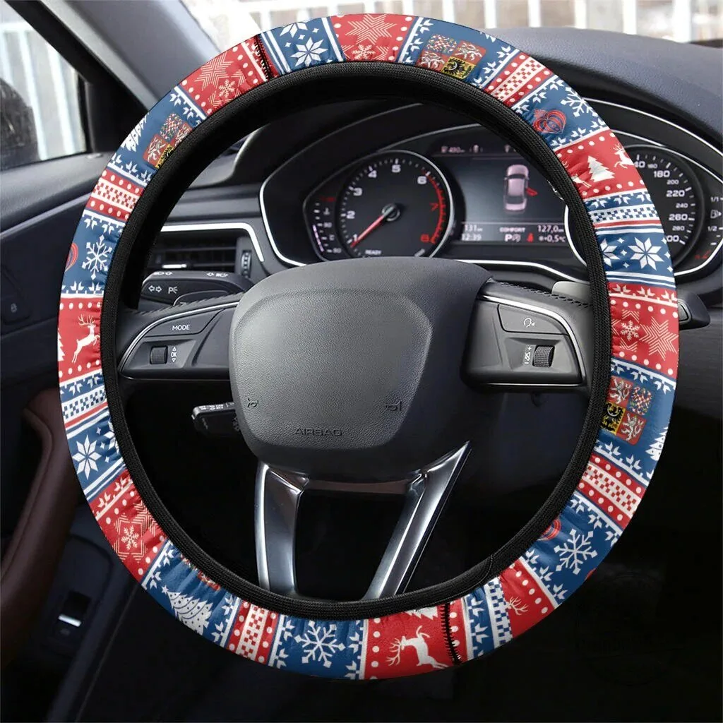 Czech Republic Christmas Steering Wheel Cover Czechia Jezisek Vesele Vanoce 3 Czech Republic Christmas Steering Wheel Cover Czechia Jezisek Vesele Vanoce