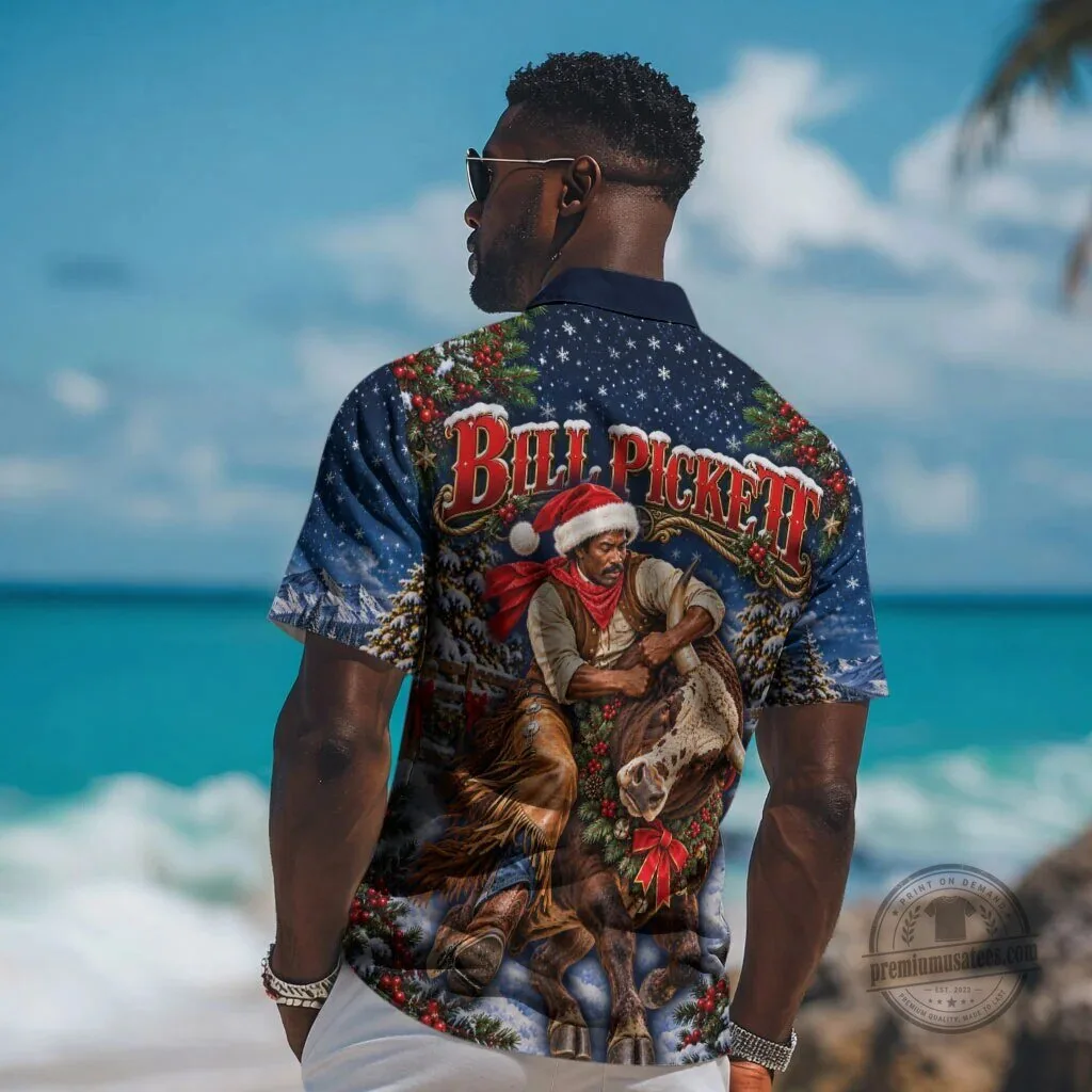 Bill Pickett Christmas Bull Rider Snowy Winter Western Rodeo Night Hawaiian Shirt 7 Bill Pickett Christmas Bull Rider Snowy Winter Western Rodeo Night Hawaiian Shirt