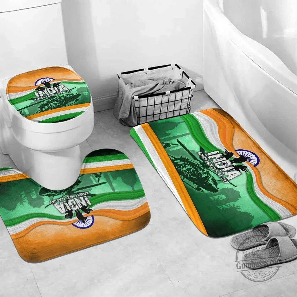 India Armed Forces Flag Day Patriotic Indian Military Bathroom Shower Curtain Set 9 India Armed Forces Flag Day Patriotic Indian Military Bathroom Shower Curtain Set