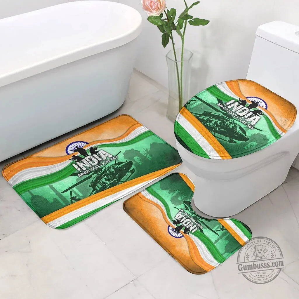 India Armed Forces Flag Day Patriotic Indian Military Bathroom Shower Curtain Set 11 India Armed Forces Flag Day Patriotic Indian Military Bathroom Shower Curtain Set