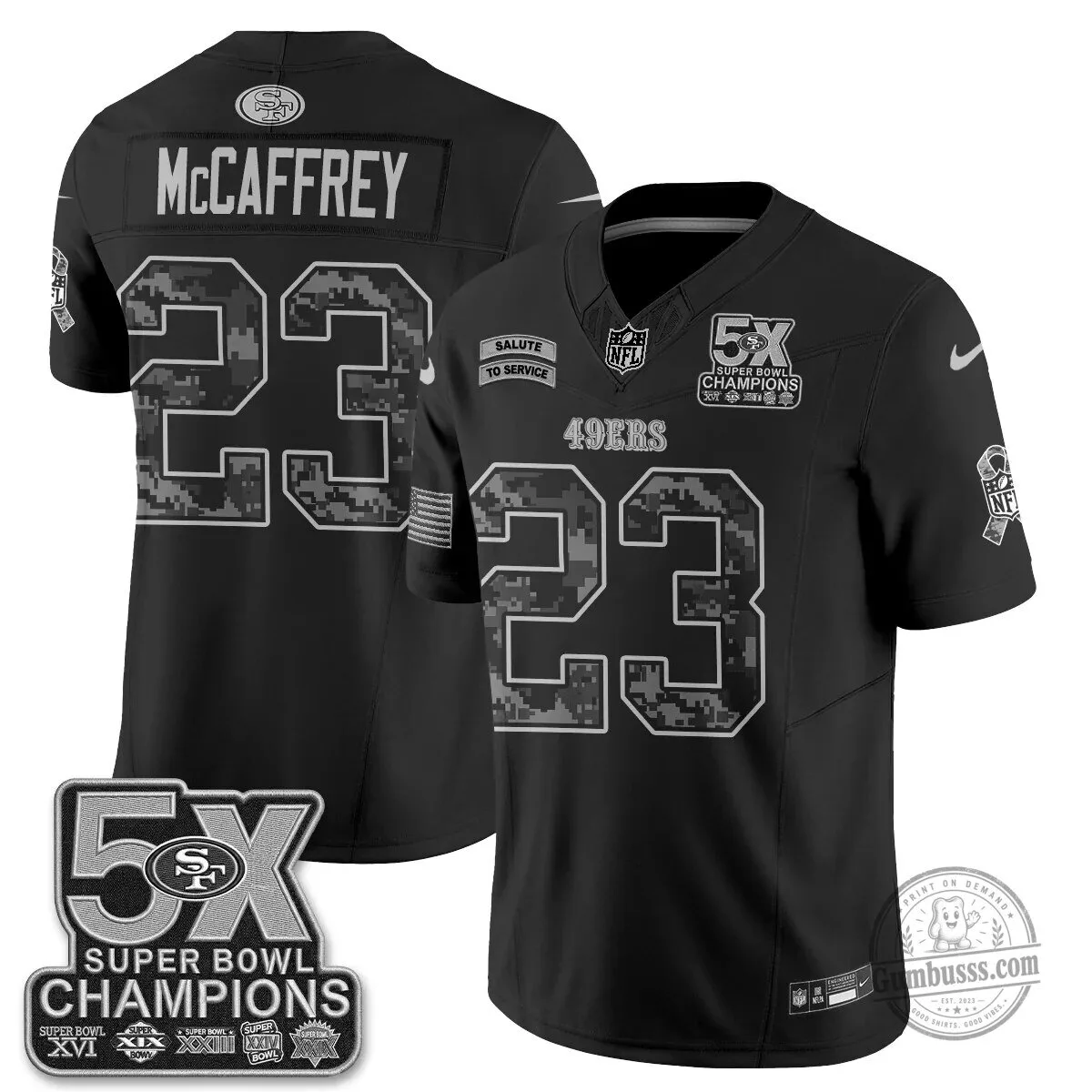 Christian McCaffrey Salute To Service Jersey for 49ers Fans in San Francisco
