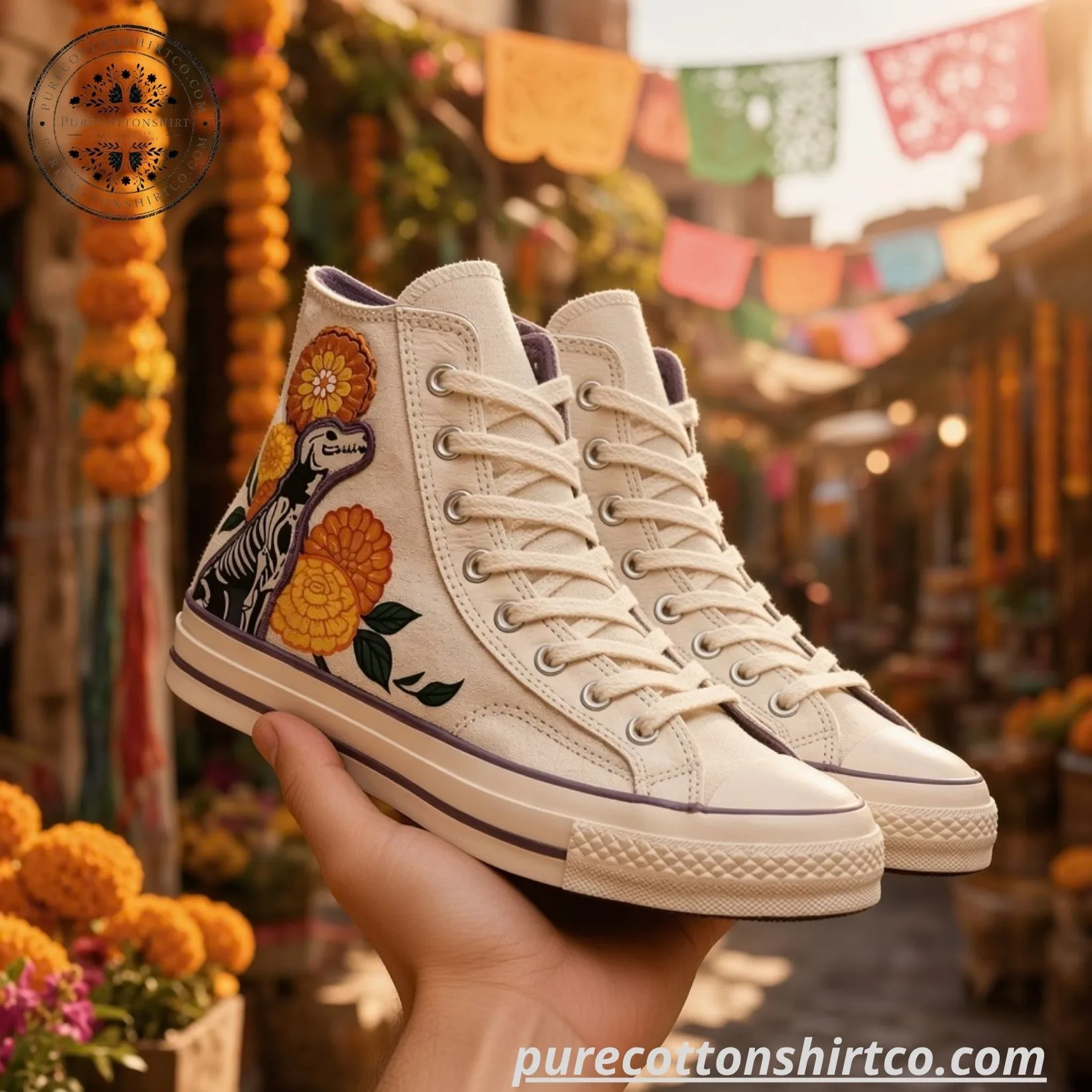 Converse Chuck 70 High Inspired Día de Muertos 2026 (2) Converse Chuck 70 High “Día de Muertos 2026” – Xico Print 3d Shoes — image 3
