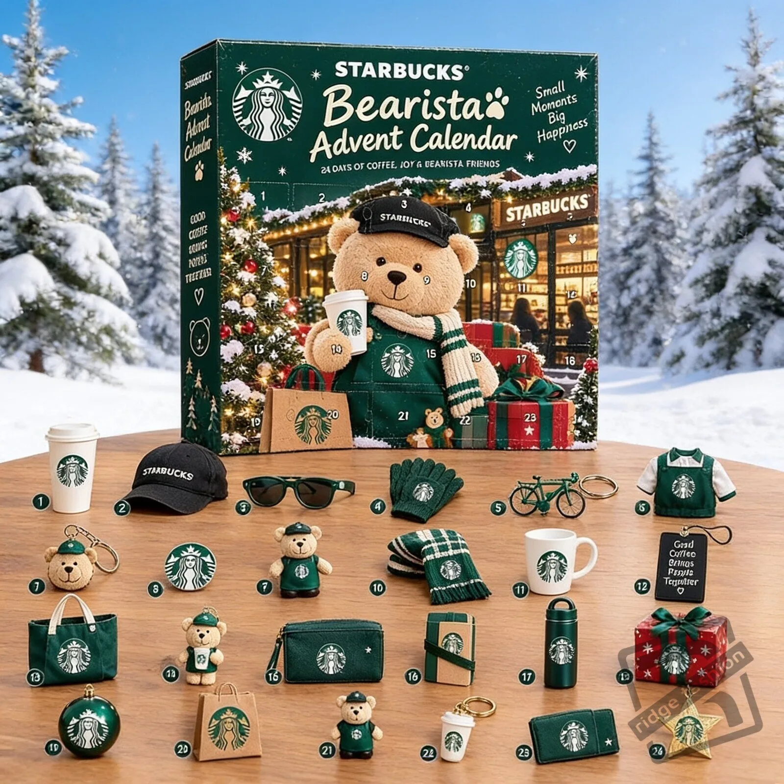 Starbucks Bearista Advent Calendar 2026 – 24 Days Coffee Lovers Bear Christmas Gift Box