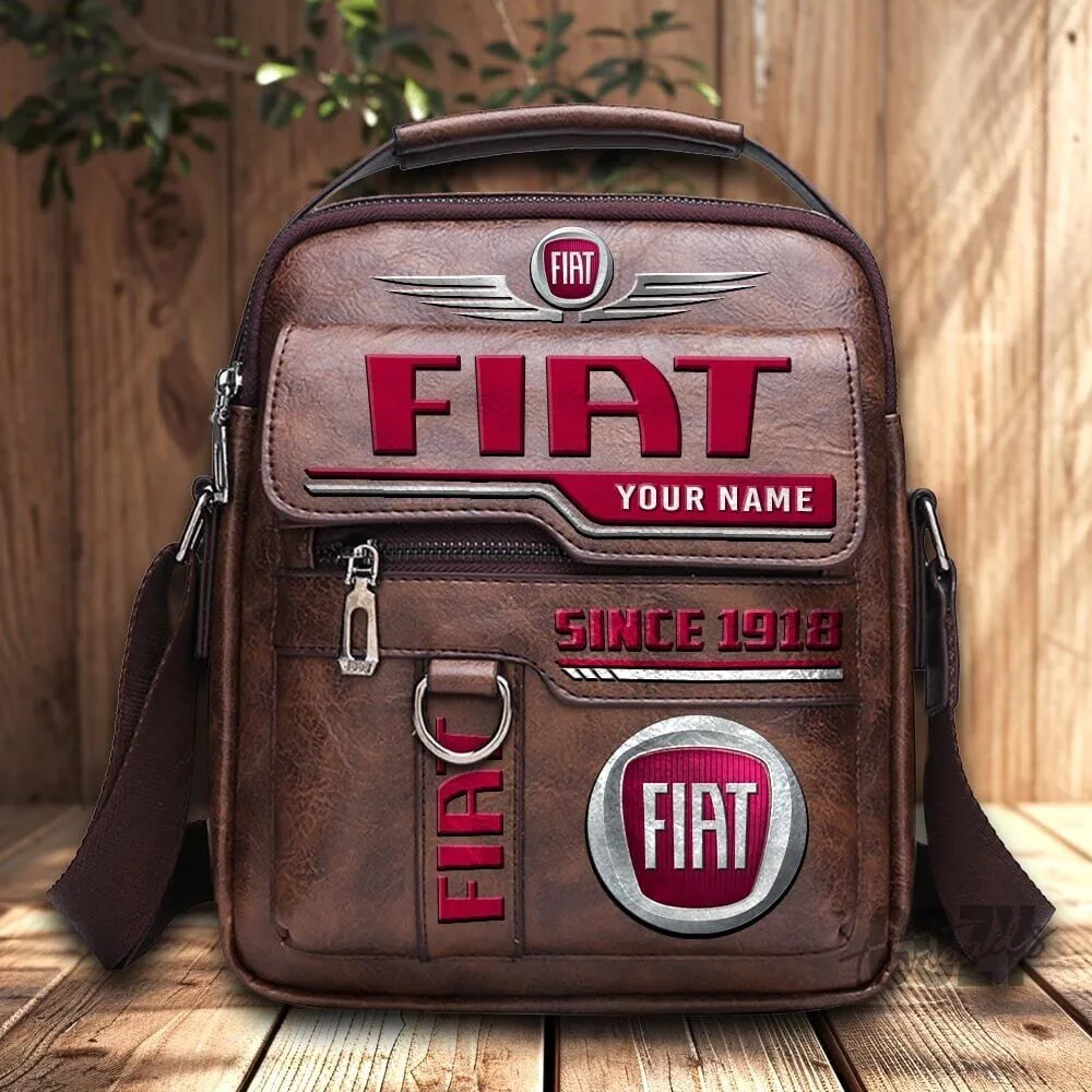 Fiat Since 1918 Custom Name Leather Crossbody Bag, Shoulder Bag