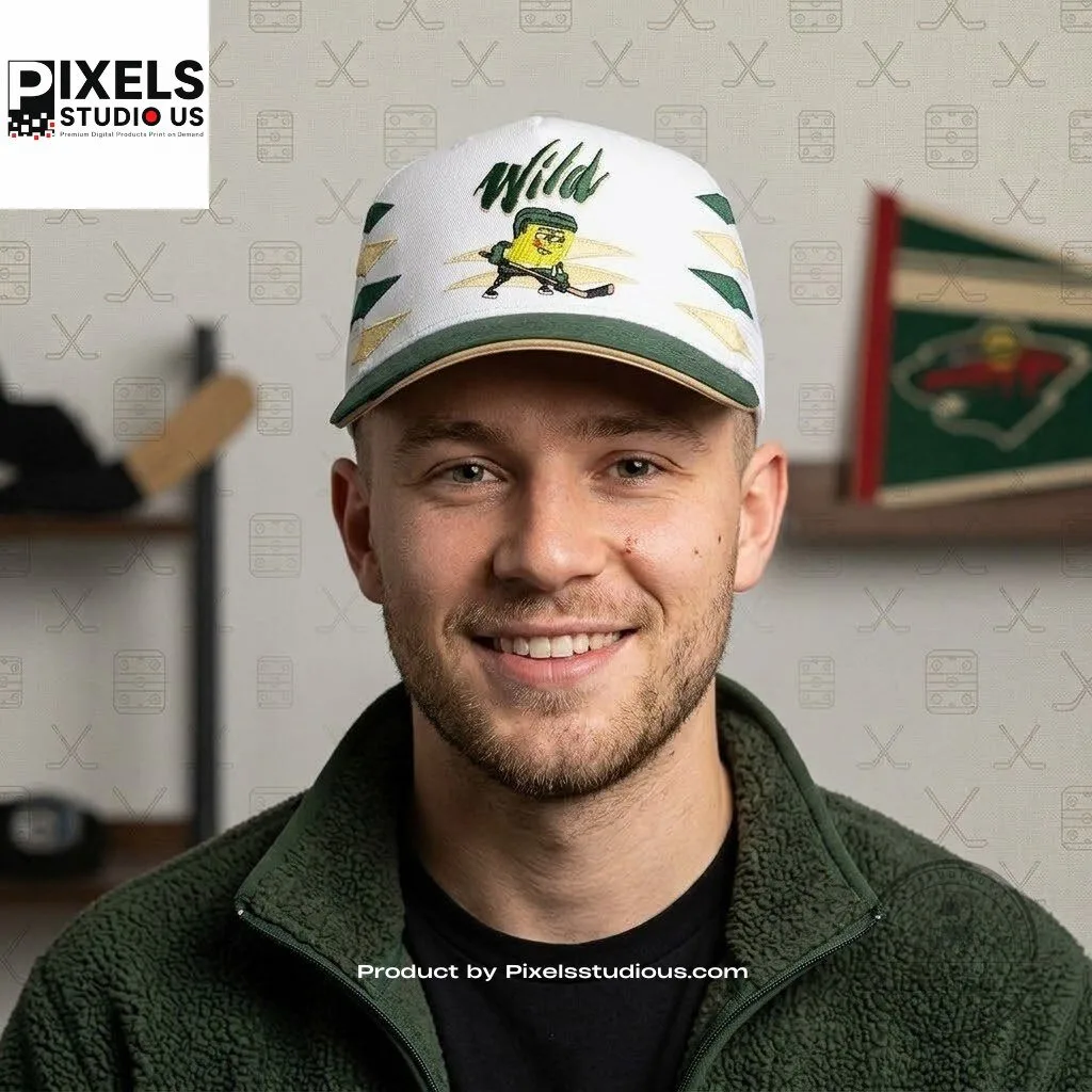 Minnesota Wild SpongeBob SquarePants Night Hockey Cap 5 Minnesota Wild SpongeBob SquarePants Night Hockey Cap 3D shirt or sports jersey with all-over print design