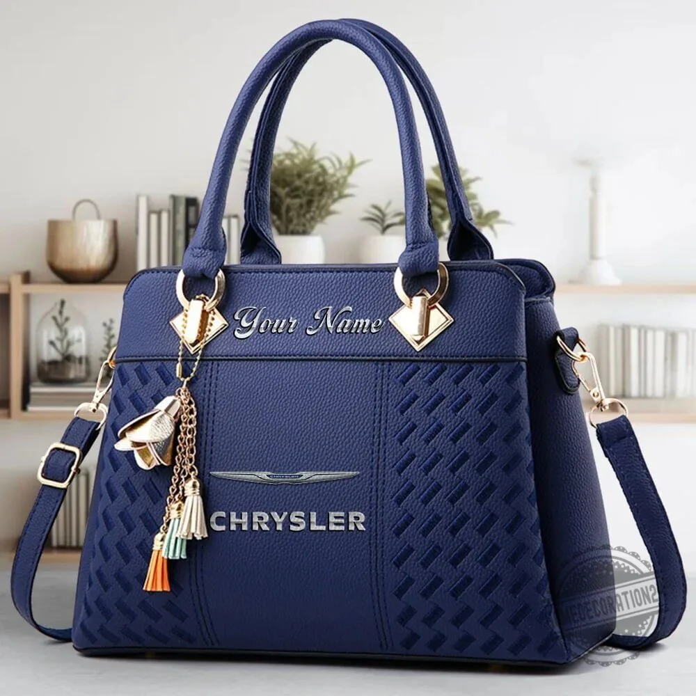 Chrysler Custom Name Classic Leather Women Handbag