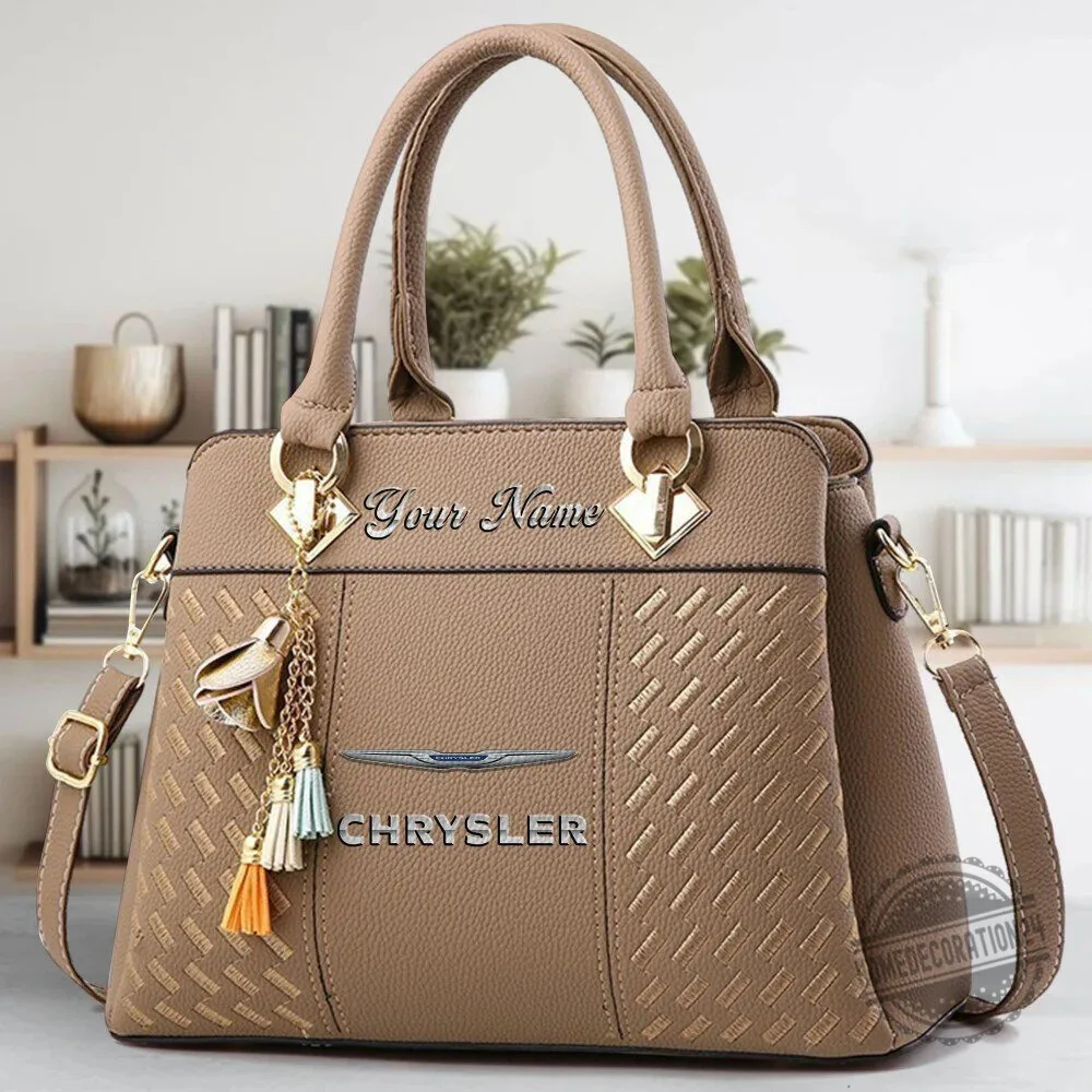 Chrysler Custom Name Classic Leather Women Handbag 16 Chrysler Custom Name Classic Leather Women Handbag