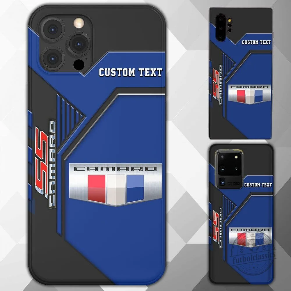 Chevrolet Camaro SS Custom Text Blue Black Racing Stripe Phone Case 3 Chevrolet Camaro SS Custom Text Blue Black Racing Stripe Phone Case