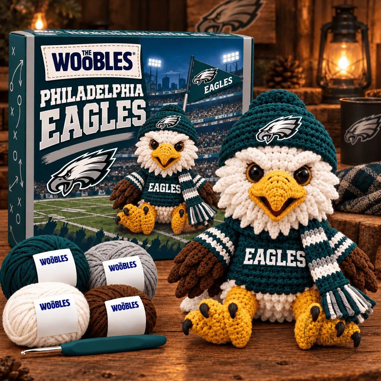 Philadelphia Eagles Crochet Mascot Collectible Amigurumi Fan Figurine